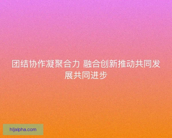 团结协作凝聚合力 融合创新推动共同发展共同进步